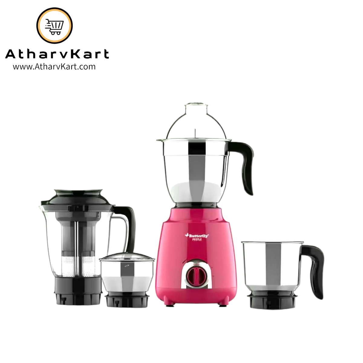 Pestle 3 J Mixer, 750-WATT, 5 Year Warranty, Heat Protector, Silent Model, Butterfly (Crompton)