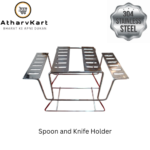 Stainless Steel Spoon Stand | Durable Cutlery Holder | Sleek Silver Finish | Ideal for Kitchen Organization and Dining | HOLDS 24 PCS