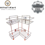 Stainless Steel L corner, 2 Shelf, Heavy Duty, Rust Proof, Multipurpose Shelf