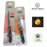 Ganesh Stainless Steel Kitchen Bold Paring Knife Vegetable Cutting and Chopping Knife, Serrated Edge (Pack of 2)