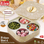 Fortune Steel 4 Dry Fruit Candy / Liza / Air-Tight Container / Inner Steel / Premium Range