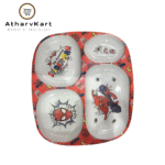 Kids Plate 4 Partition, Food Safe, Melamine, Heat Resistance
