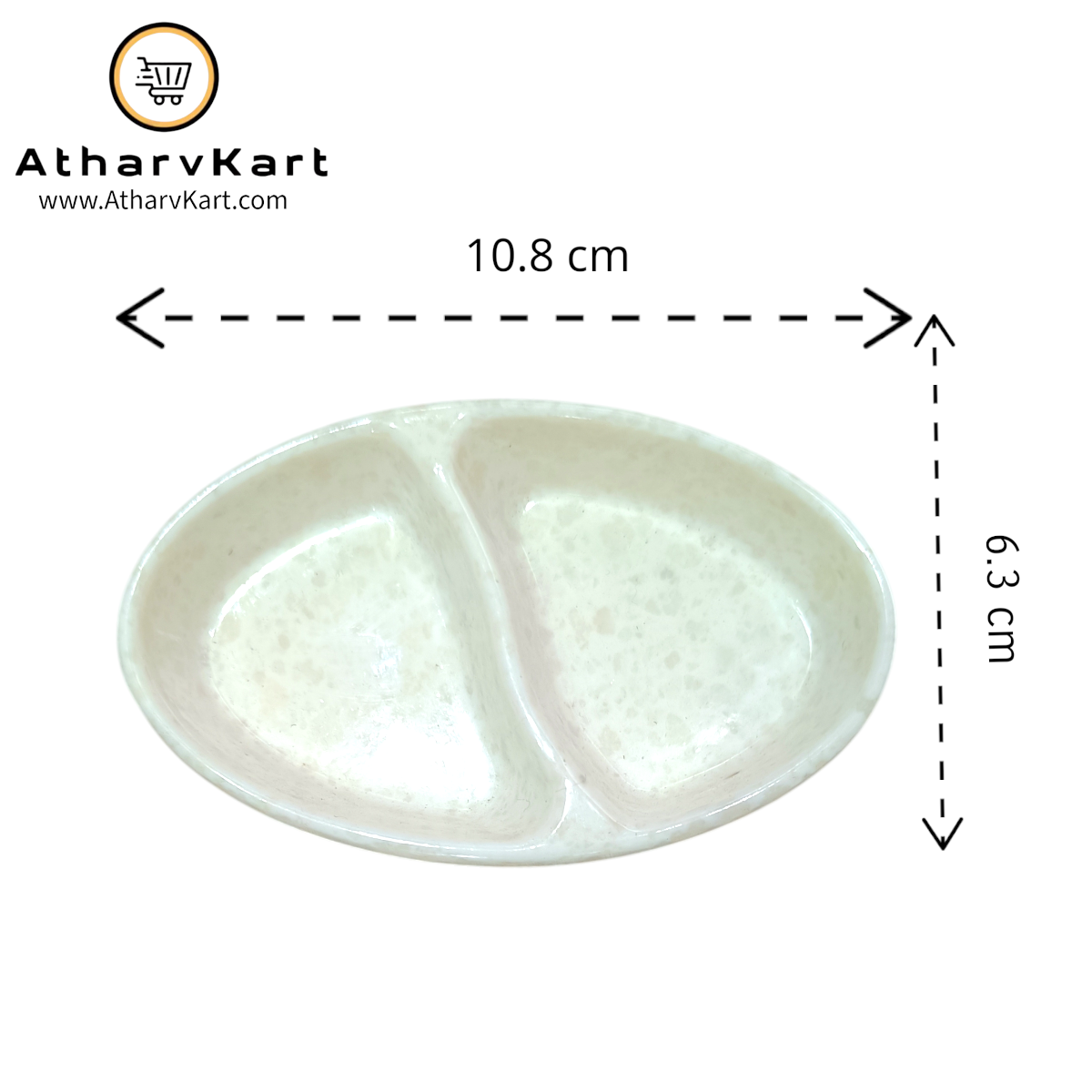 Twin Shape Chutney Bowl (2 in 1), Sauce Bowl, Melamine (Pack of 6)